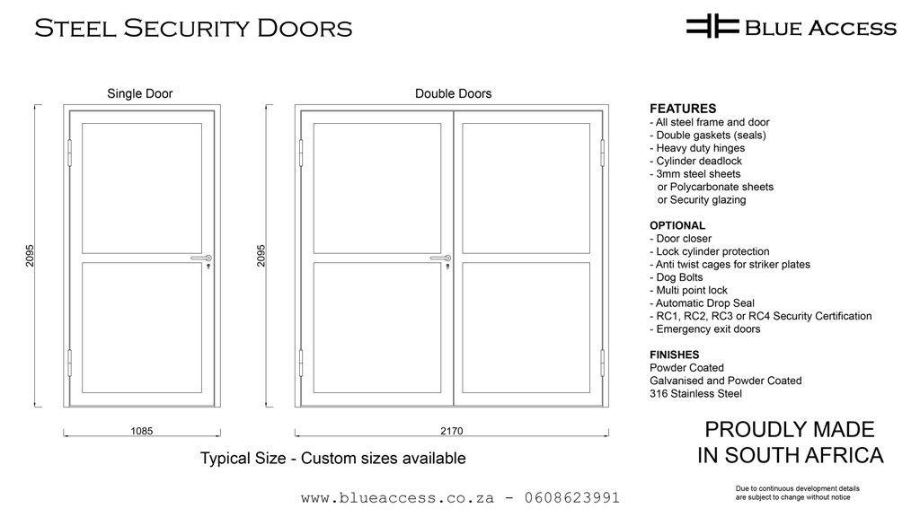 Security Doors Blue Access Durban Johannesburg Pretoria KZN